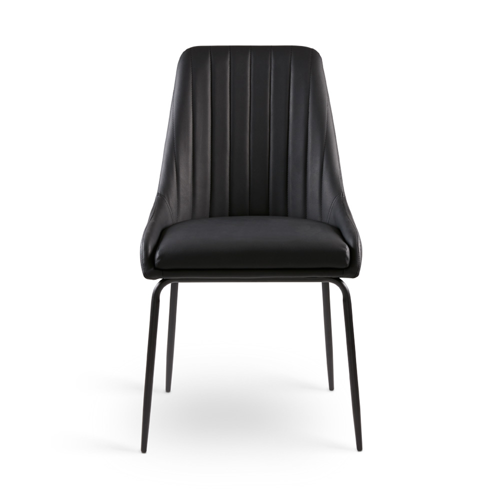 Moira Black Dining Chair: Black Leatherette